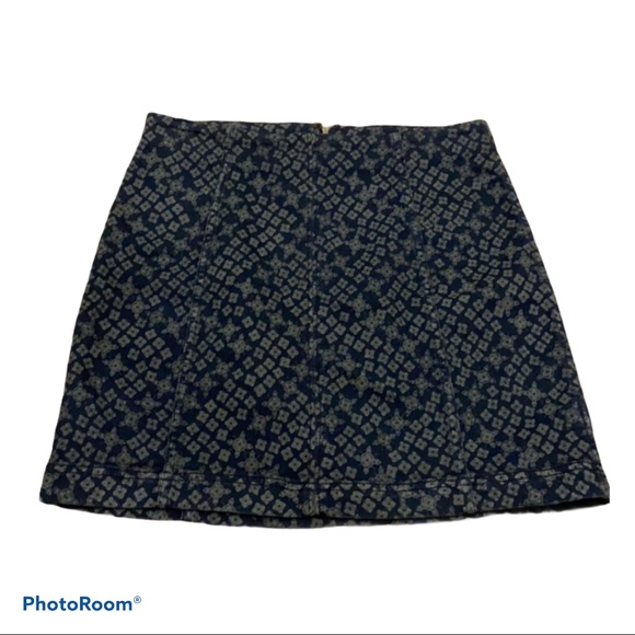 Free People Blue & Green Modern Femme Skirt 4 - Picture 1 of 9
